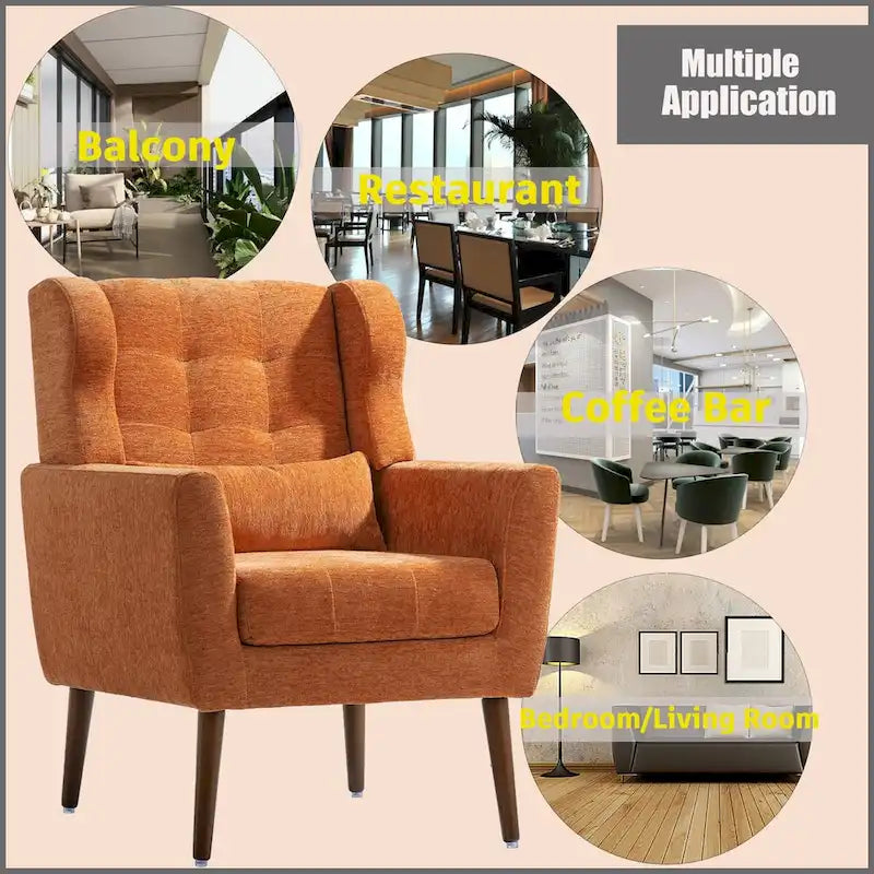 Fauteuil d'appoint moderne rembourré en mousse, fauteuil de salon confortable pour la lecture