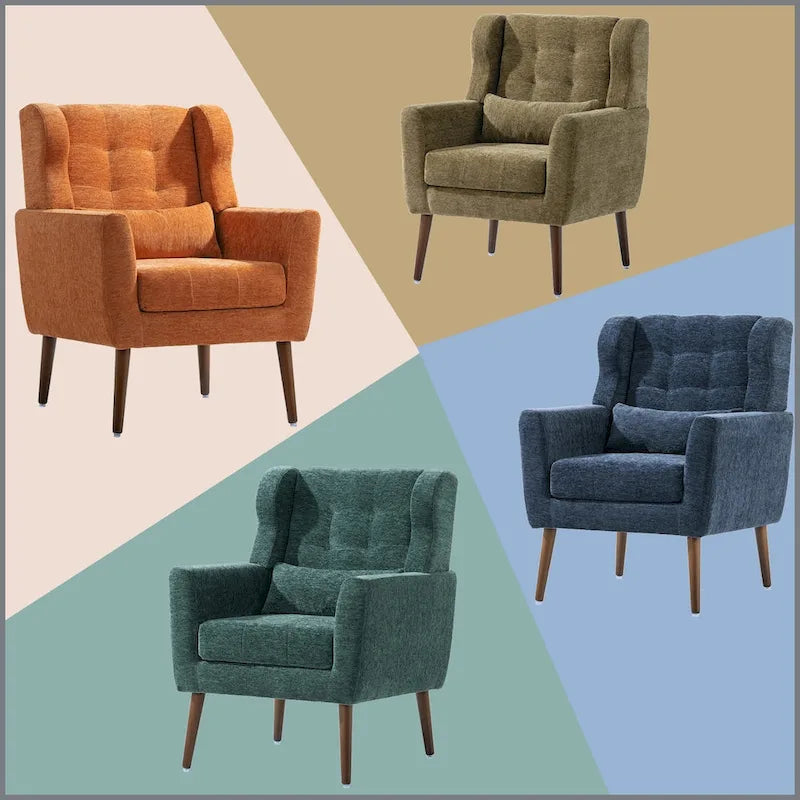 Fauteuil d'appoint moderne rembourré en mousse, fauteuil de salon confortable pour la lecture