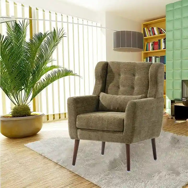 Fauteuil d'appoint moderne rembourré en mousse, fauteuil de salon confortable pour la lecture