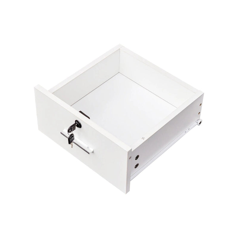 Meuble de rangement pour salon de beauté avec serrure, support pour sèche-cheveux, tiroir pour matériel de coiffure
