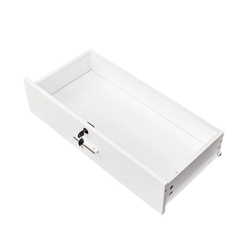 Meuble de rangement pour salon de beauté avec serrure, support pour sèche-cheveux, tiroir pour matériel de coiffure