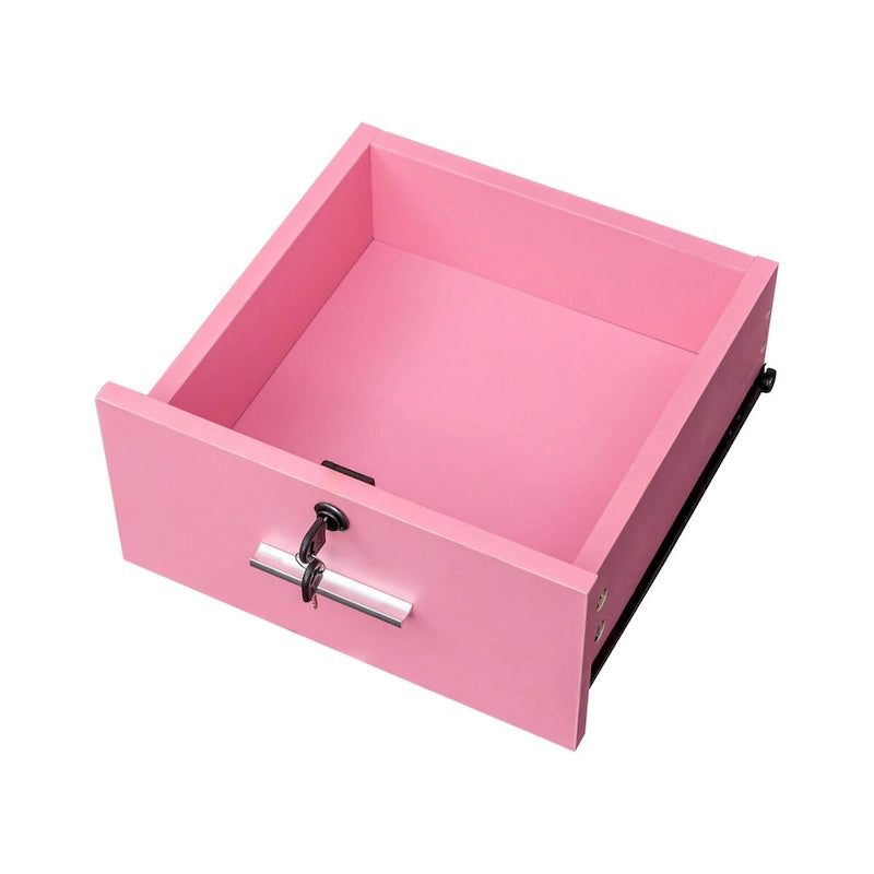 Meuble de rangement pour salon de beauté avec serrure, support pour sèche-cheveux, tiroir pour matériel de coiffure