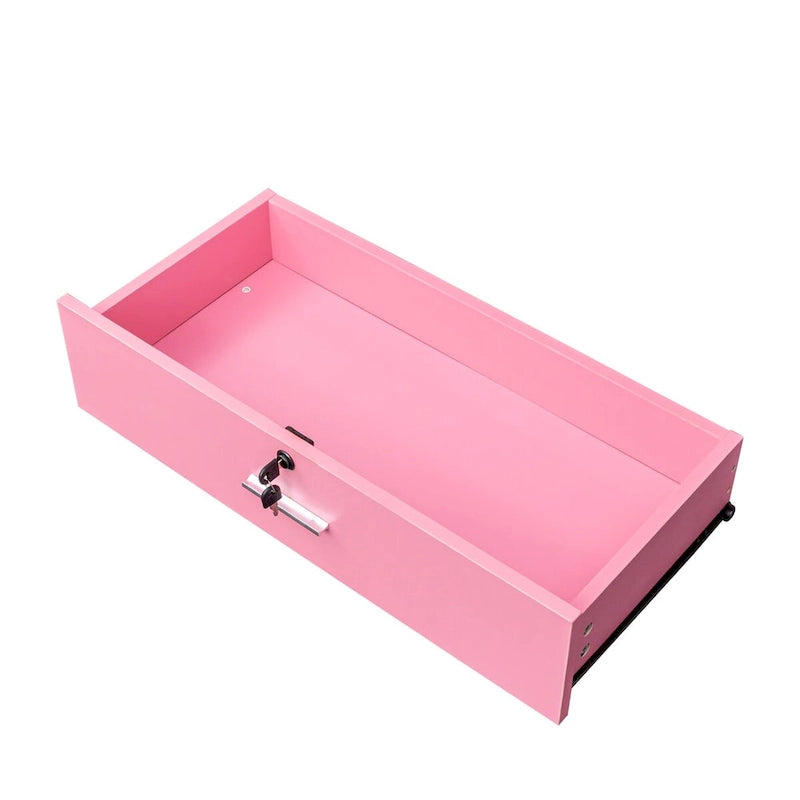 Meuble de rangement pour salon de beauté avec serrure, support pour sèche-cheveux, tiroir pour matériel de coiffure
