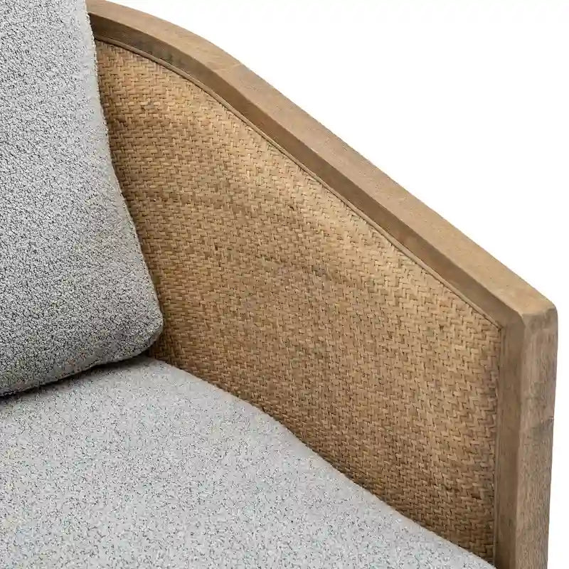 Fauteuil pivotant avec design en rotin, fauteuil canapé en cuir, fauteuil club avec oreiller, fauteuil de loisirs pour le salon