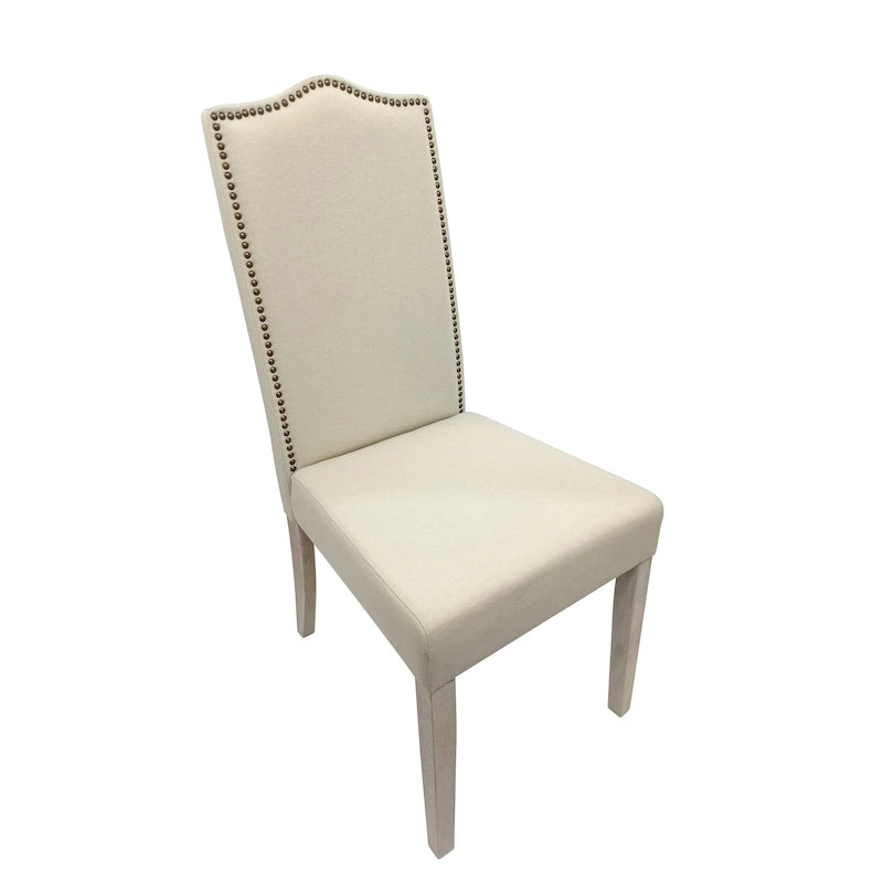 Chaise Parson - Bois flotté naturel - Revêtement en lin