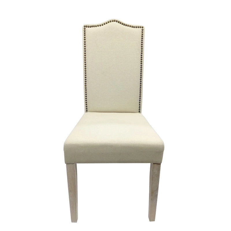 Chaise Parson - Bois flotté naturel - Revêtement en lin