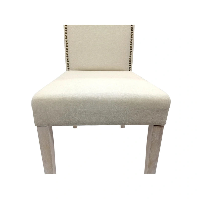 Chaise Parson - Bois flotté naturel - Revêtement en lin