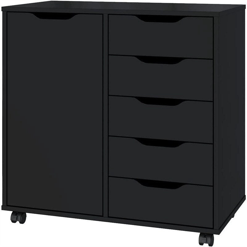 Commode 5 tiroirs avec 1 porte - 14.2P x 28.7L x 29.53H