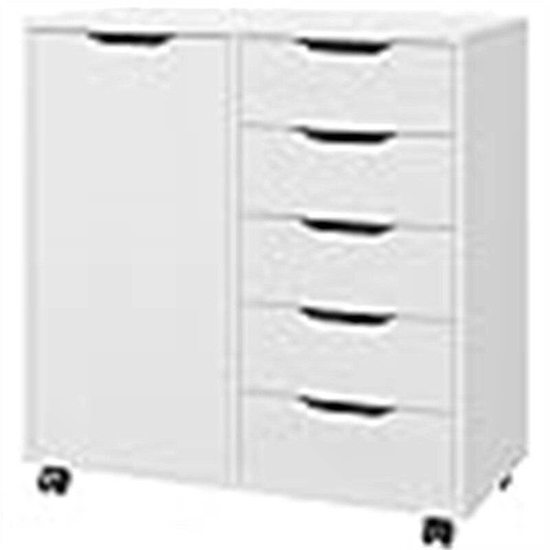 Commode 5 tiroirs avec 1 porte - 14.2P x 28.7L x 29.53H