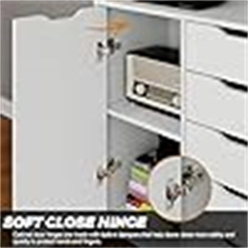 Commode 5 tiroirs avec 1 porte - 14.2P x 28.7L x 29.53H