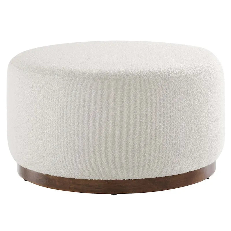 Grand pouf ottoman rond en bouclette 23/29/38