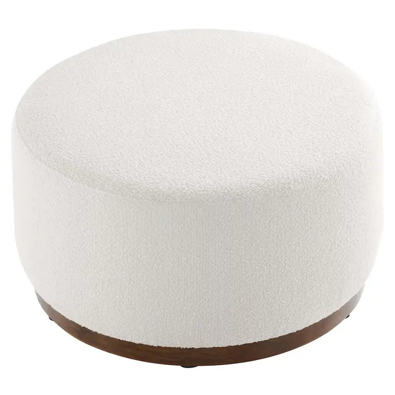 Grand pouf ottoman rond en bouclette 23/29/38