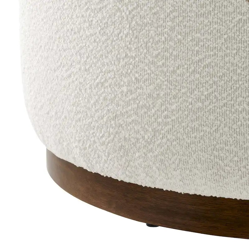 Grand pouf ottoman rond en bouclette 23/29/38