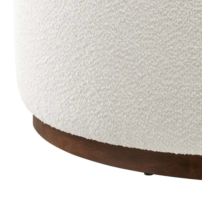 Grand pouf ottoman rond en bouclette 23/29/38