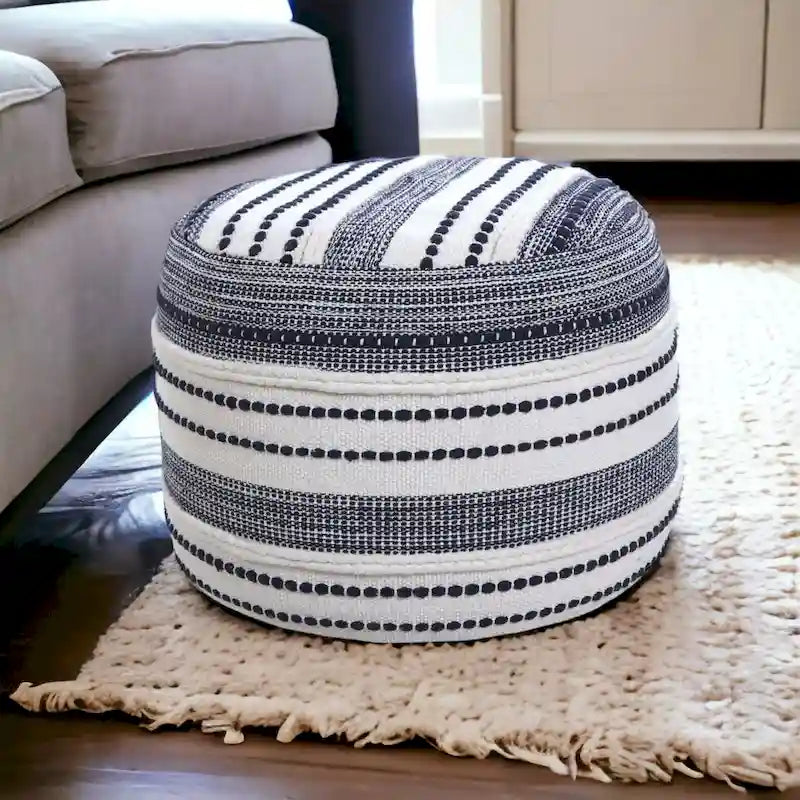 18 Ottoman 100 % Coton Bleu