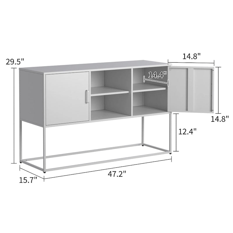 Buffet métallique avec pieds réglables