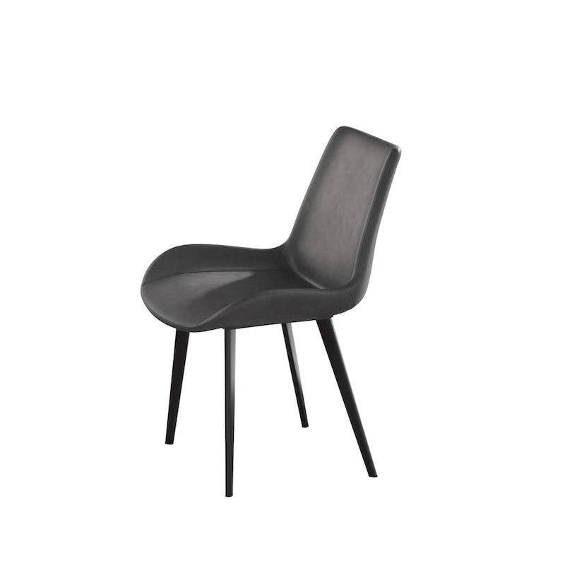Chaises de salle à manger marron Mid-Century (Lot de 2) Chaises d'appoint rembourrées en similicuir