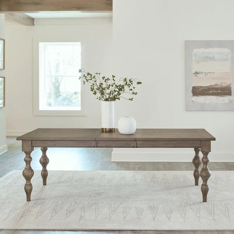 Table rectangulaire à pieds taupe poudré