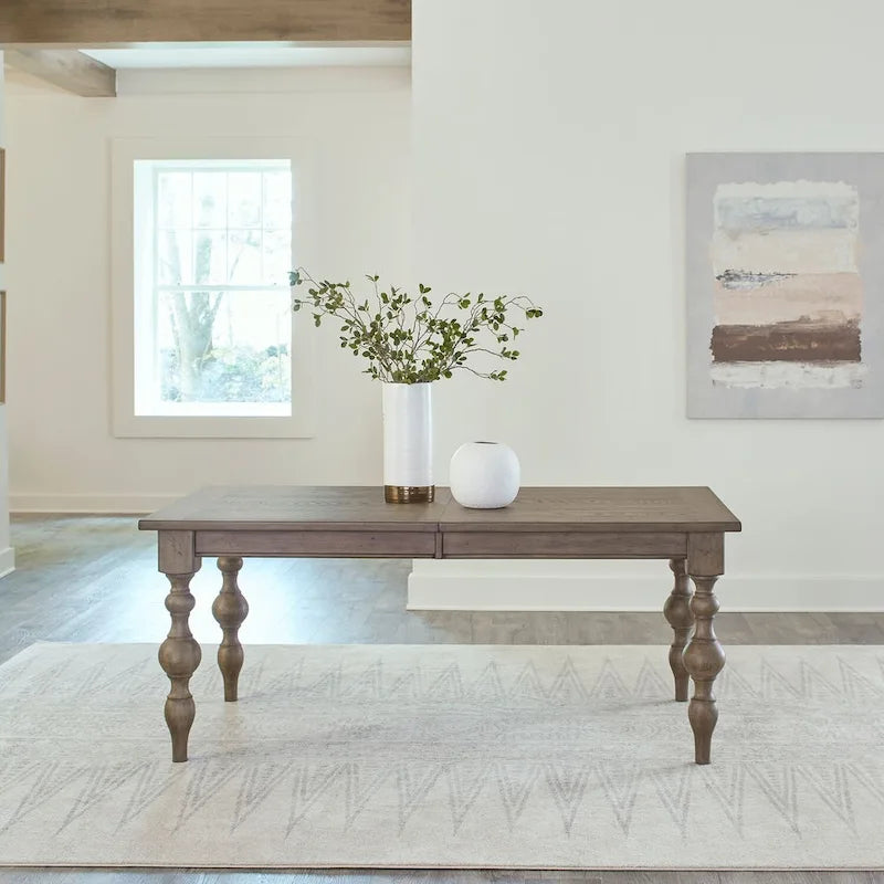Table rectangulaire à pieds taupe poudré
