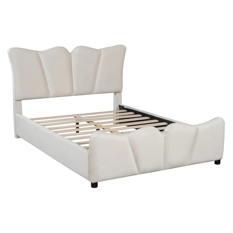 Lit Plateforme Capitonnée Grand Lit Capitonnée en Velours