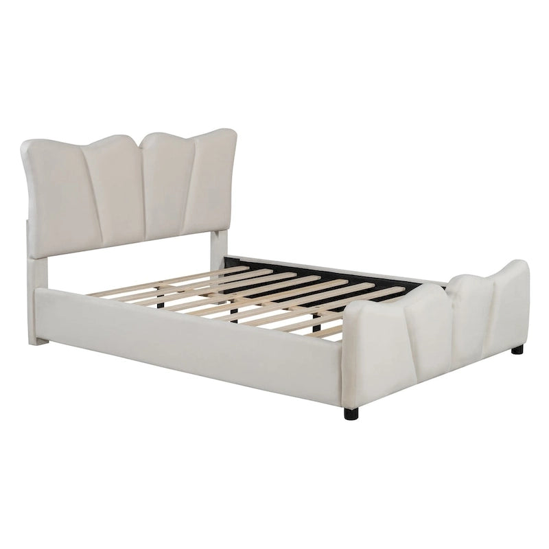 Lit Plateforme Capitonnée Grand Lit Capitonnée en Velours