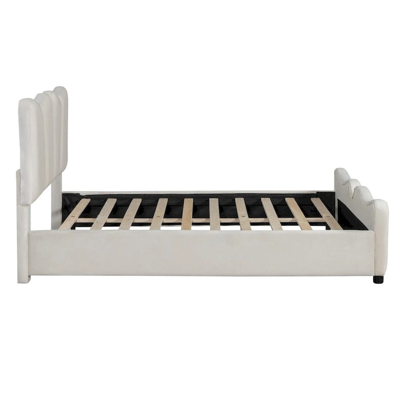 Lit Plateforme Capitonnée Grand Lit Capitonnée en Velours
