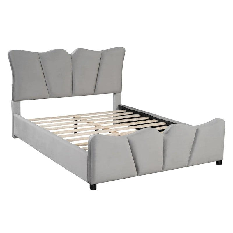 Lit Plateforme Capitonnée Grand Lit Capitonnée en Velours