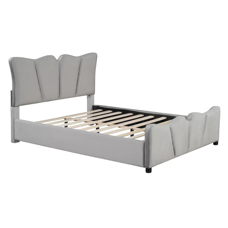 Lit Plateforme Capitonnée Grand Lit Capitonnée en Velours