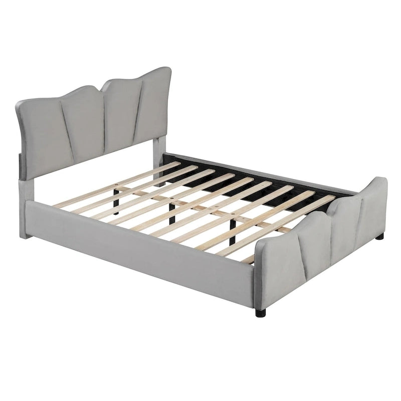 Lit Plateforme Capitonnée Grand Lit Capitonnée en Velours