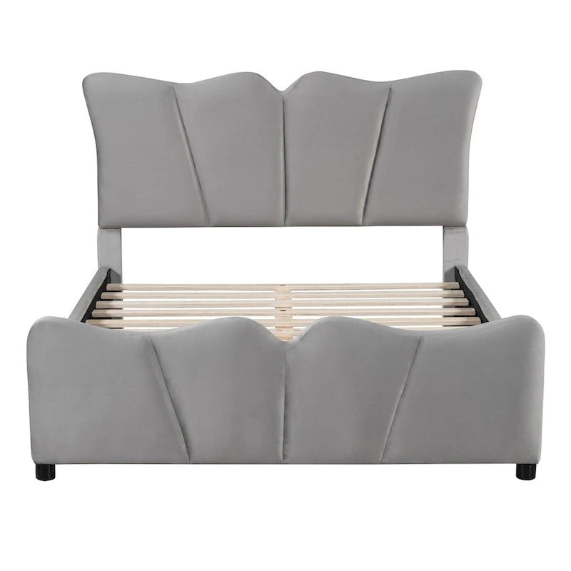 Lit Plateforme Capitonnée Grand Lit Capitonnée en Velours