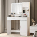 Coiffeuse avec miroir lumineux LED, table de maquillage avec tiroirs et armoire de rangement, coiffeuse avec rangement